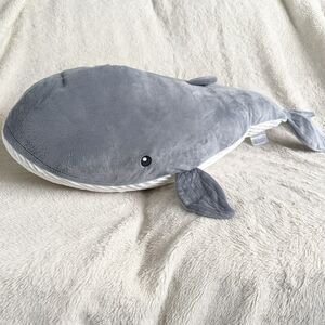 H&M Home Grey Whale 25” Inch Ocean Creature Plush Stuffed Toy Nursery Decor